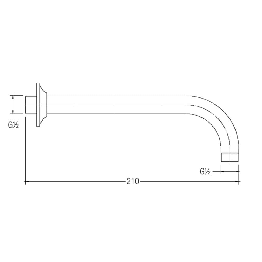 JOHNSON SUISSE BRASS SHOWER ARM AND FLANGE LENGTH : 200MM WBFA300577CP