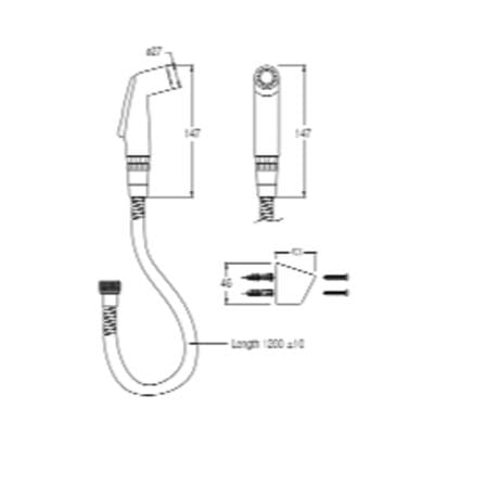 JOHNSON SUISSE HAND BIDET SET CW HAND SPRAY WBFA301625CP