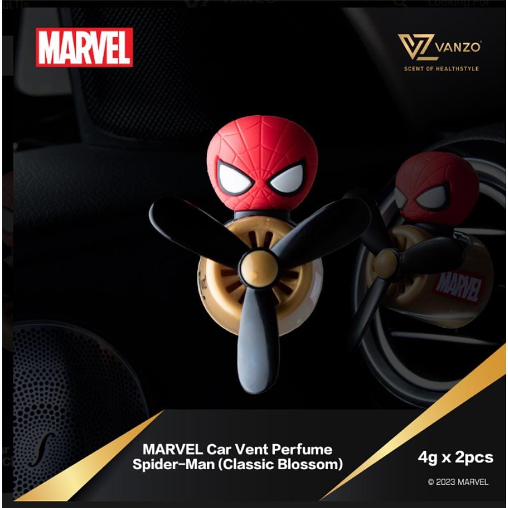 VANZO MARVEL SERIES CAR VENT PERFUME SPIDERMAN (CLASSIC BLOSSOM) 4g