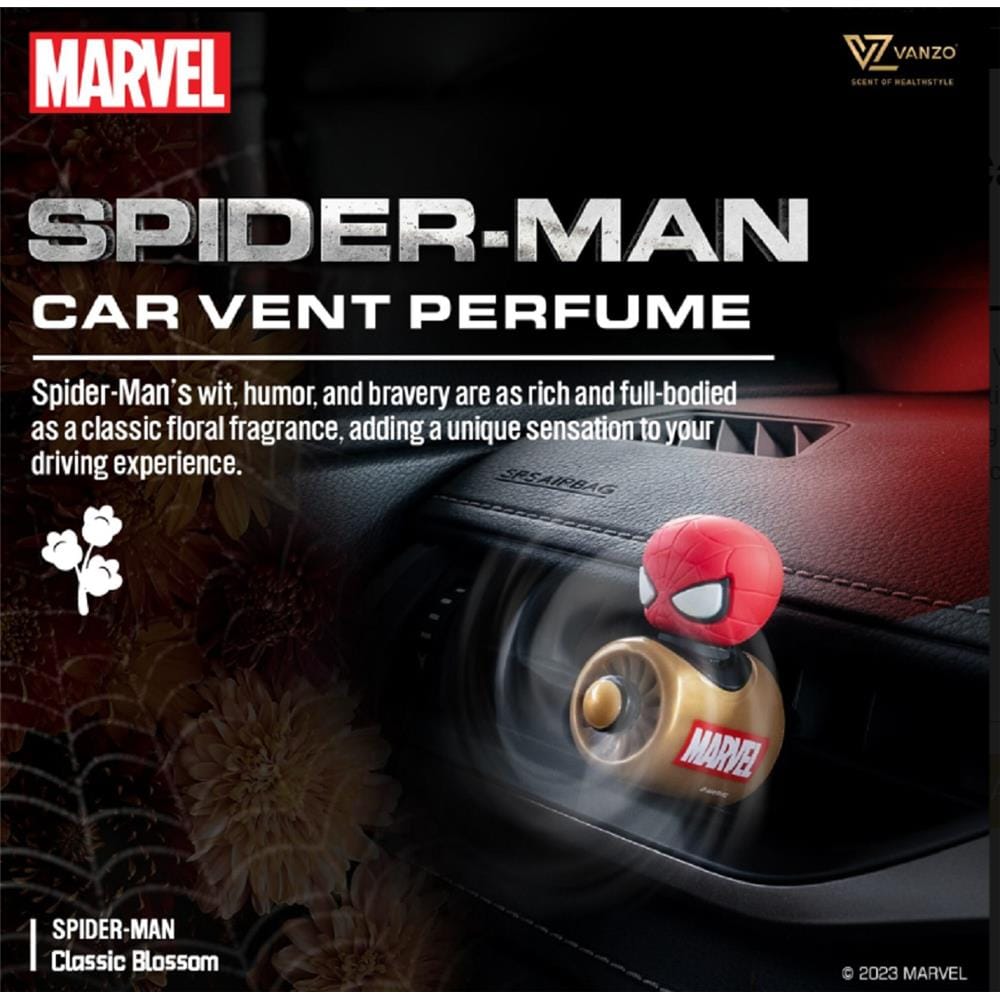 VANZO MARVEL SERIES CAR VENT PERFUME SPIDERMAN (CLASSIC BLOSSOM) 4g