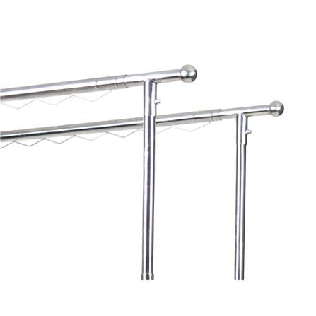 2-BAR ADJUSTABLE FOLDING STAINLESS STEEL CLOTHES RACK WITH CASTERS MHT 15-50X75-115X160-180CM