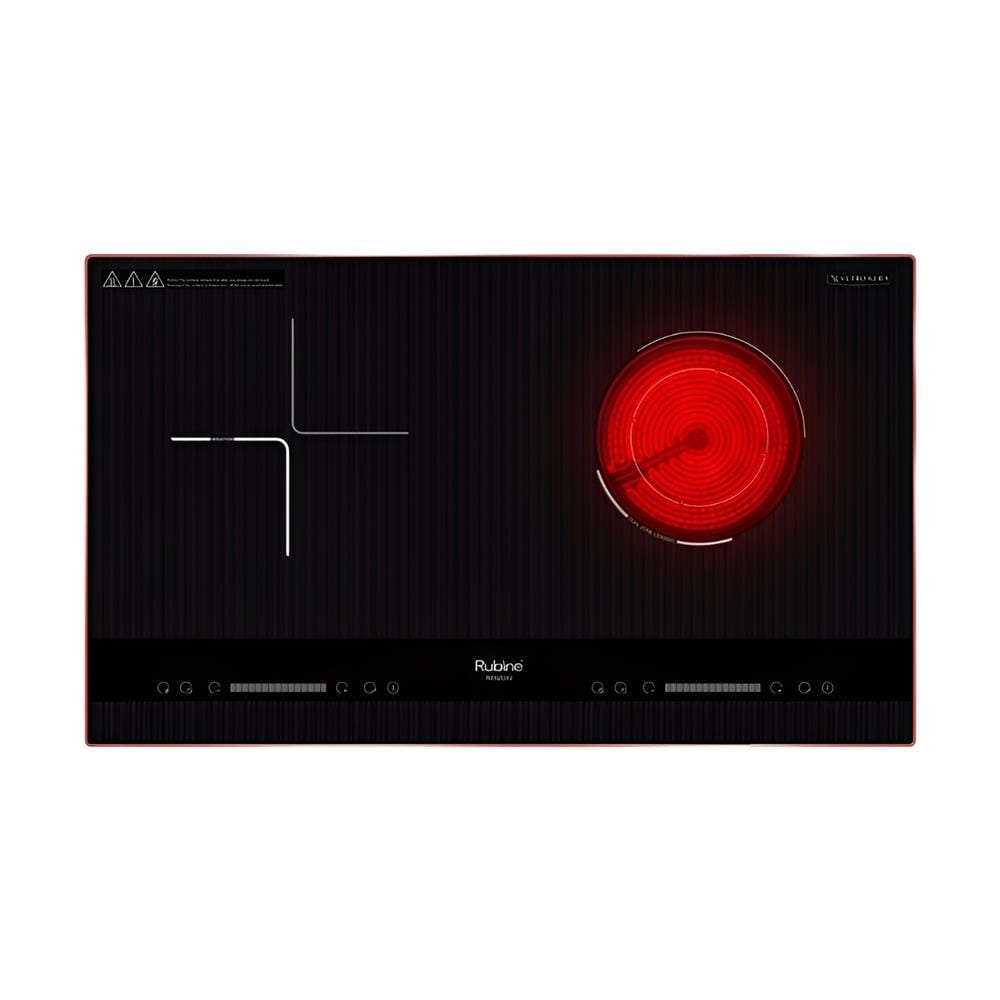 RUBINE CERAMIC+INDUCTION HOB RCH-RENZO42-BL BLACK 73CM