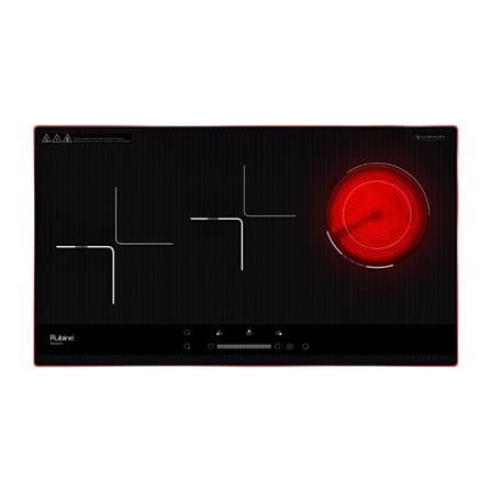 RUBINE CERAMIC+INDUCTION HYBRID HOB RCH-RIVOLI57-BL BLACK 76CM