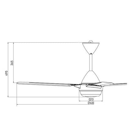 KDK CEILING FAN K14XF GREY 3BLADES 56"