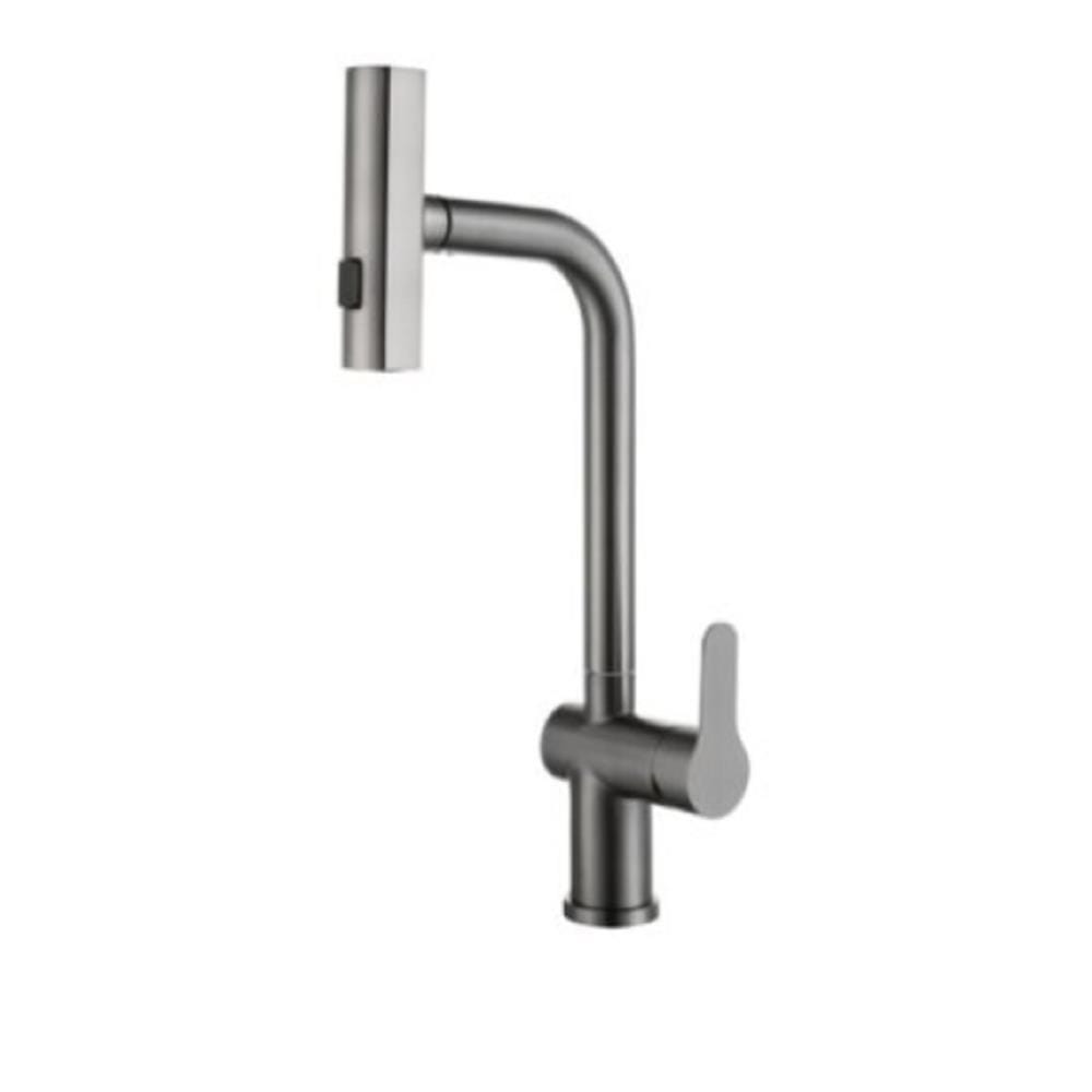 LIVINOX PILLAR SINK MIXER WITH PULL-OUT MUITI FUNCTION SPRAYER LST-P22-GM GUN METAL