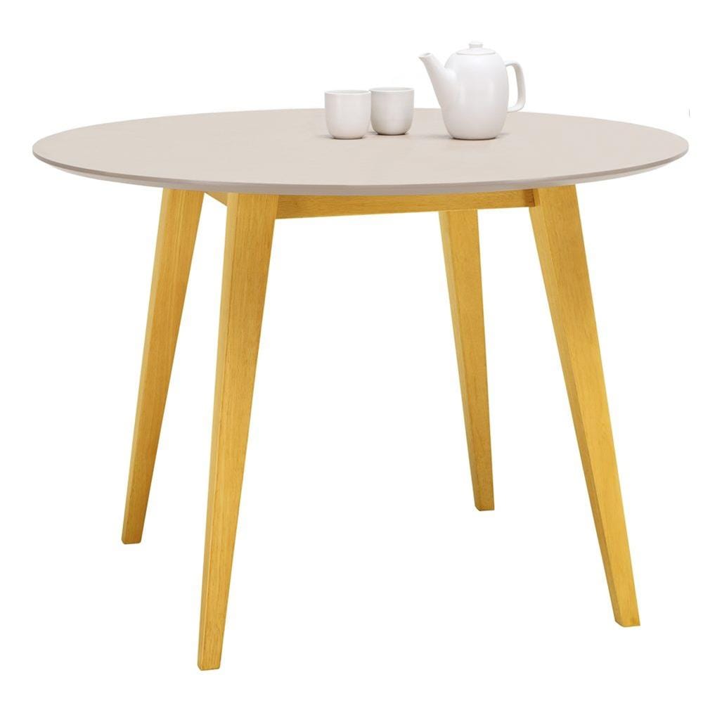 DDINING TABLE ROUND ARTHUR 1.05M WHITE/OAK