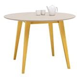 DDINING TABLE ROUND ARTHUR 1.05M WHITE/OAK