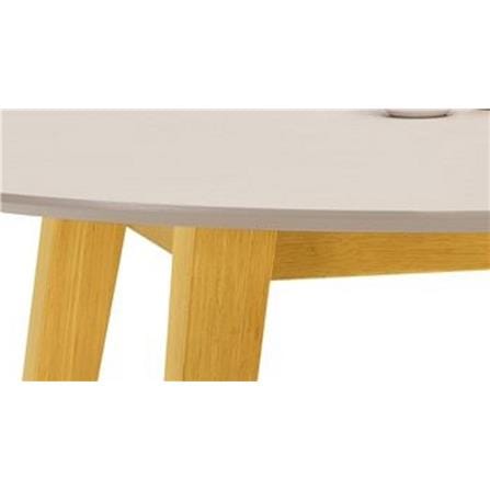 DDINING TABLE ROUND ARTHUR 1.05M WHITE/OAK