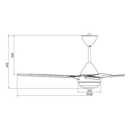 KDK CEILING FAN K14XF BLACK 3BLADES 56"