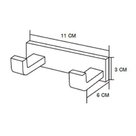 MOYA DOUBLE ROBE HOOK NXT210 78 STAINLESS STEEL L3XW11XD6 CM