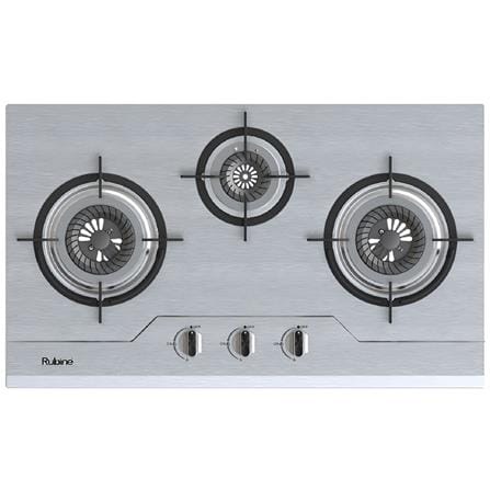 RUBINE GAS HOB RGH-CALDO3B-SS 3BURNERS STAINLESS STEEL 5.2kW+2.0kW 76CM
