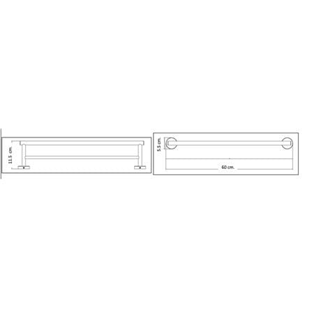 MOYA TOWEL BAR LJ-2023 STAINLESS H60XW11.5XD5.5 CM