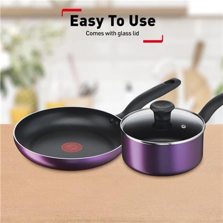 TEFAL B504S2 COOKING SOURCE 3 PC SET FRYPAN 24 CM + SAUCEPAN 18 CM + LID.