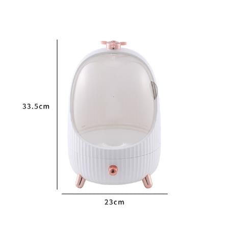BIG MAKE UP BOX WITH LED FRONT TRANSPARENT COSSY+ WHITE 23X23X33.5CM
