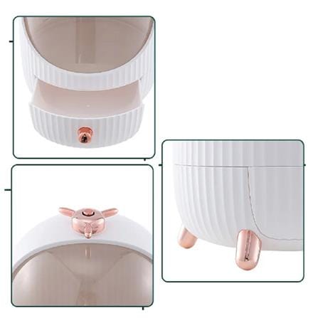 BIG MAKE UP BOX WITH LED FRONT TRANSPARENT COSSY+ WHITE 23X23X33.5CM