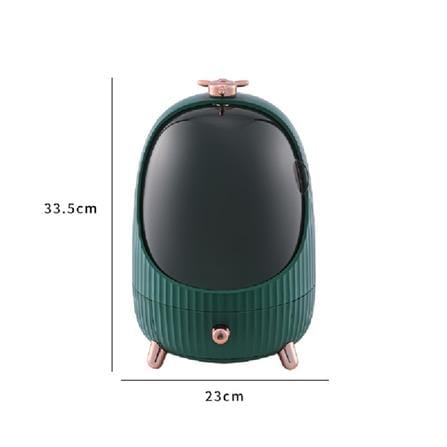 BIG MAKE UP BOX WITH LED FRONT TRANSPARENT COSSY+ GREEN 23X23X33.5CM