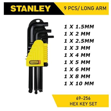 BALL-POINT HEX KEY 1.5MM - 10MM STANLEY 9PCS/EA