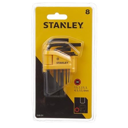 L-SHAPE HEX KEY SET 1MM-6MM 8PCS/EA STANLEY