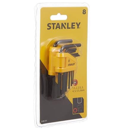 L-SHAPE HEX KEY SET 1MM-6MM 8PCS/EA STANLEY