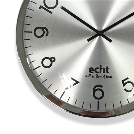 ECHT 12" Wall Clock E248-SR With Dome Glass Silver
