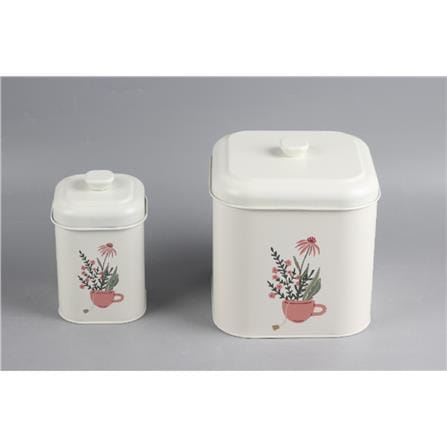 CANISTER 3L BLOSSOMS KECH WHITE 20X20X21.8CM