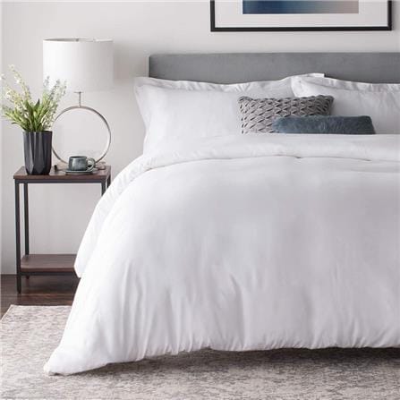 ZOE DUVET COVER 200TC ZH0011 DCPQ PLAIN WHITE QUEEN