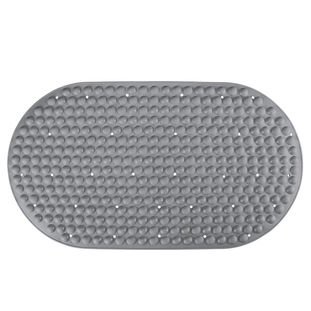 COSSY+ MAT TPE CP-70X39 OVAL - GREY NON SLIP MAT WITH SUCTION CUP