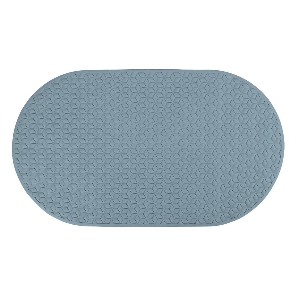 COSSY+ MAT TPE CP-6838 OVAL-BLUE NON-SLIP WITH SUCTION CUP 68X38CM