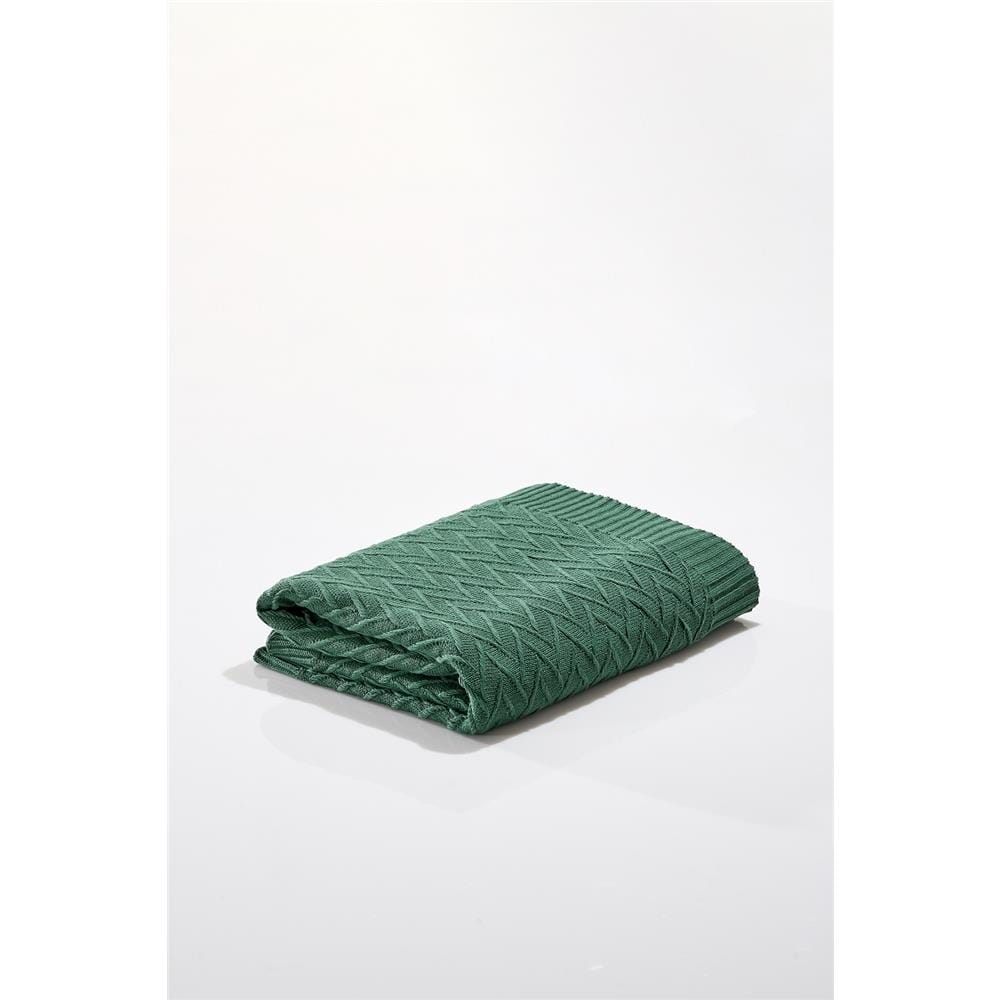 NORDIC HOME MOROCCO KNITTED BLANKET 150X200CM GREEN