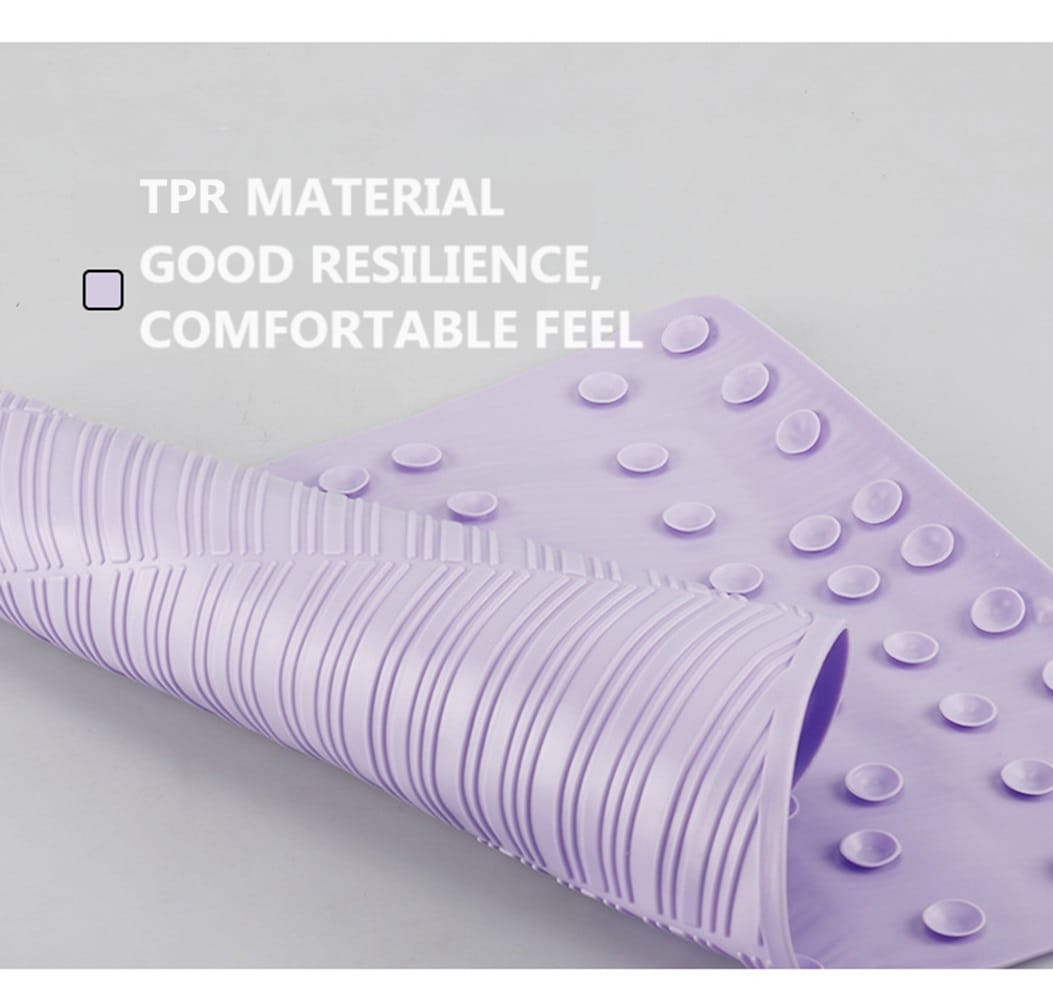 COSSY PLUS MAT TPR CP-6737 REC-PURPLE NON SLIP WITH SUCTION CUP 67X37 CM