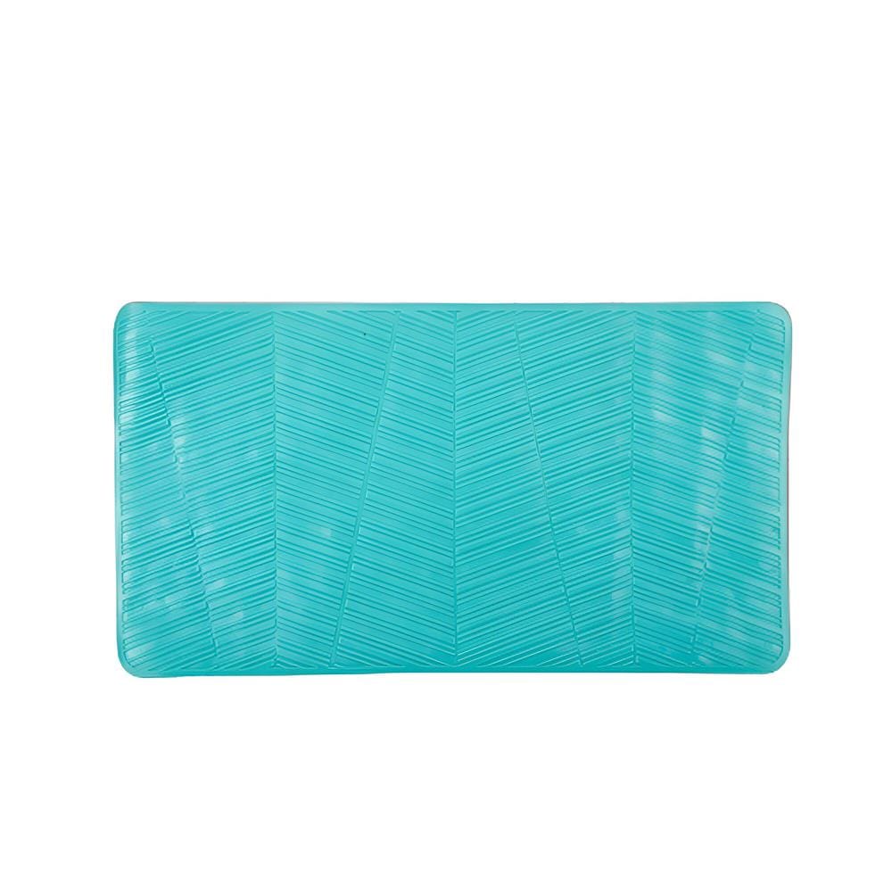 COSSY+ MAT TPR CP-6737 REC-BLUE NON SLIP WITH SUCTION CUP 67X37 CM