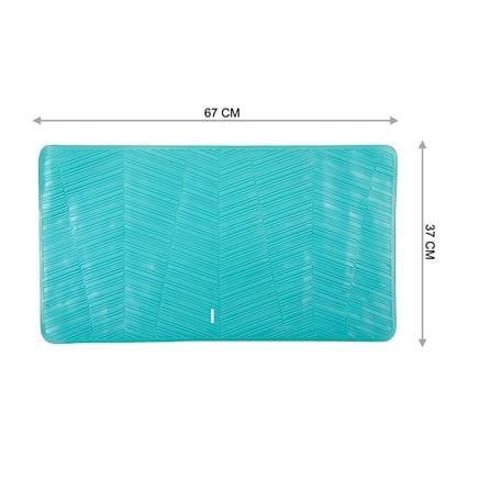COSSY PLUS MAT TPR CP-6737 REC-BLUE NON SLIP WITH SUCTION CUP 67X37 CM