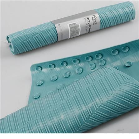 COSSY PLUS MAT TPR CP-6737 REC-BLUE NON SLIP WITH SUCTION CUP 67X37 CM