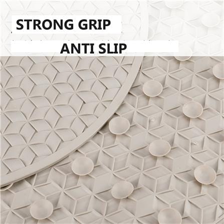 COSSY PLUS MAT TPE CP-6838 OVAL-GREY NON SLIP WITH SUCTION CUP 68X38 CM