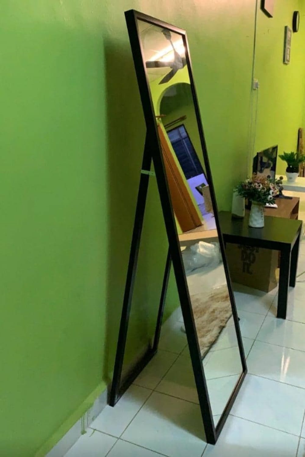 COSSY+ STANDING MIRROR FRAME MS149-STD-BLACK H125XW34XD3.5 CM