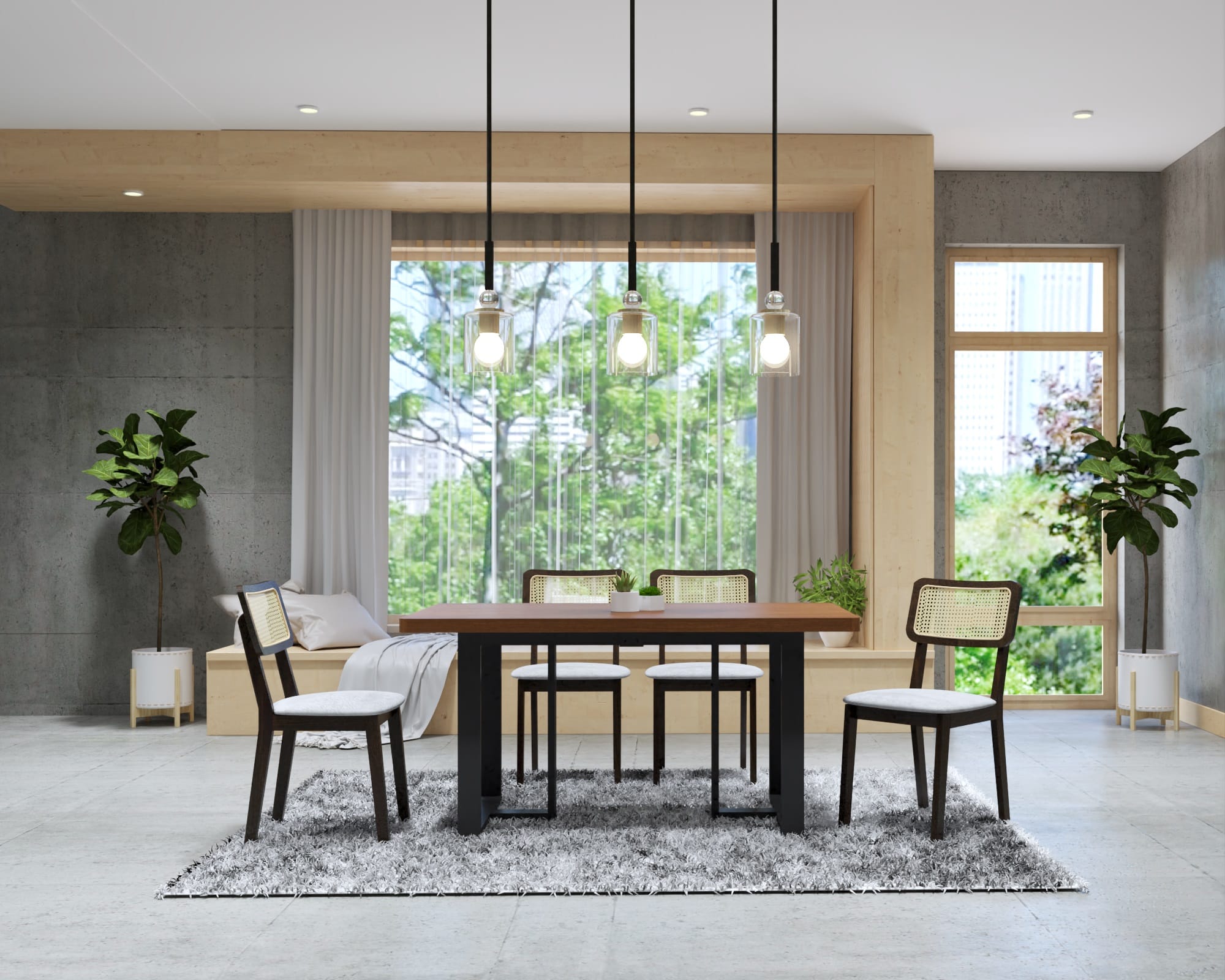 DINING TABLE RUBBER WOOD TOP150 WALNUT