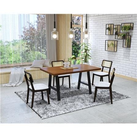 DINING TABLE RUBBER WOOD TOP150 WALNUT