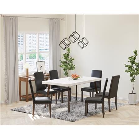 DINING TABLE SOLIDWOOD FRAME LEWIS BLACK