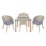 4-SEAT PE RATTAN PATIO SET SPRING HOLLY LIGHT GREY [EXCLUSIVE FROM HOMEPRO THAILAND]