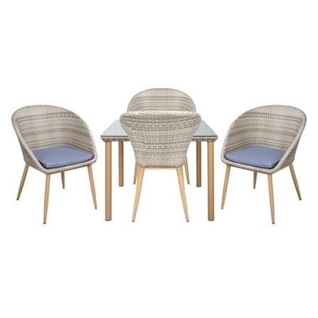 4-SEAT PE RATTAN PATIO SET SPRING HOLLY LIGHT GREY [EXCLUSIVE FROM HOMEPRO THAILAND]