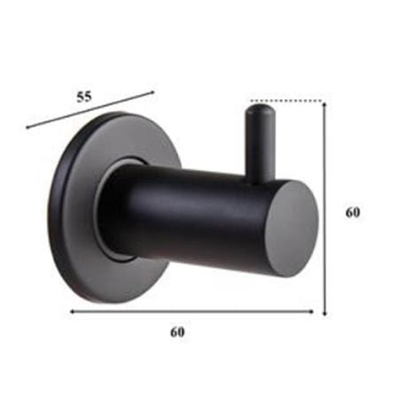 RASLAND TOWEL HOOK RA W1523-W559 BLACK H6XW5.50XD6 CM