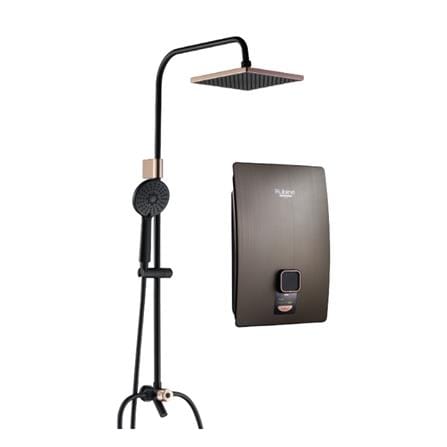 RUBINE SHOWER HEATER DC PUMP WITH RAIN SHOWER S731D-GRUT GOLD URBAN TITANIUM