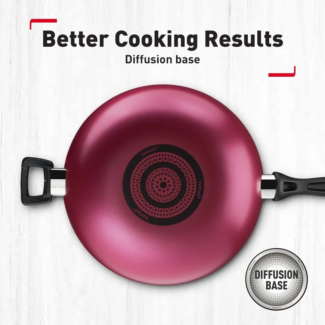 TEFAL COOKWARE LIGHT & CLEAN WOKPAN 32CM W/LID B22494