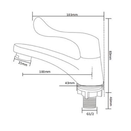 RASLAND BASIN FAUCET RA SA-12345 SHINY STAINLESS STEEL H10XW10.30XD8.30 CM