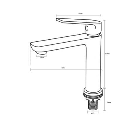 RASLAND BASIN FAUCET RA A121-A699 BLACK H14.50XW3.50XD16 CM