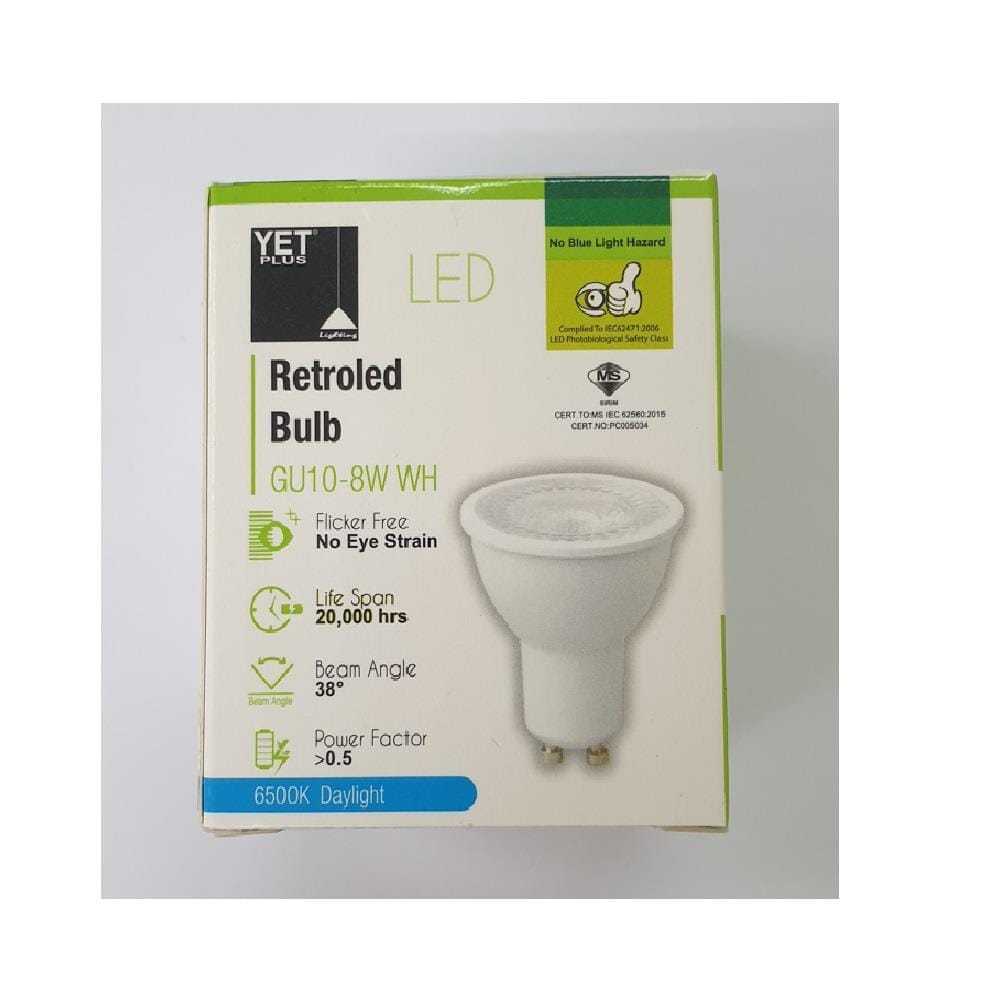 YETPLUS RETROLED BULB GU10 8W 6500K DAYLIGHT