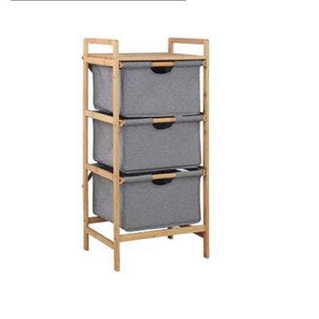 3 FABRIC DRAWER GINA 45X32X96CM GREY