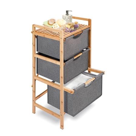 3 FABRIC DRAWER GINA 45X32X96CM GREY