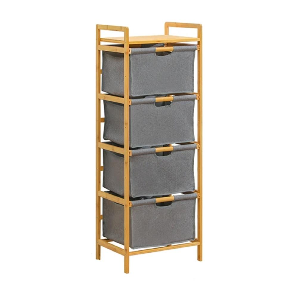 4 FABRIC DRAWER GINA 45X32X121CM GREY