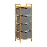 4 FABRIC DRAWER GINA 45X32X121CM GREY